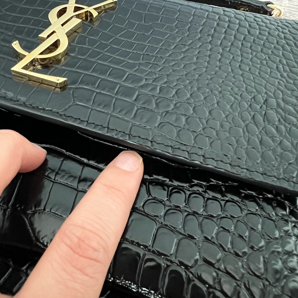 Saint Laurent Sunset Crossbody Bag Crocodile Embossed Leather Large - Picture 6 of 11